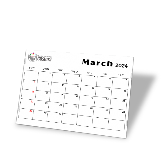 Desktop Calendar (A6, plastic clear frame)