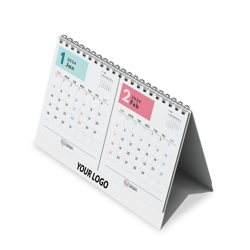 Custom 2 columns Desk Calendar | 2 months display | Goshiki Printing
