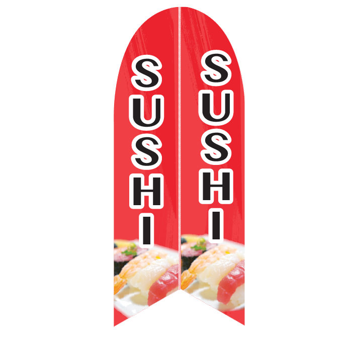 Pre designed Nobori Flags Sushi Goshiki Printing