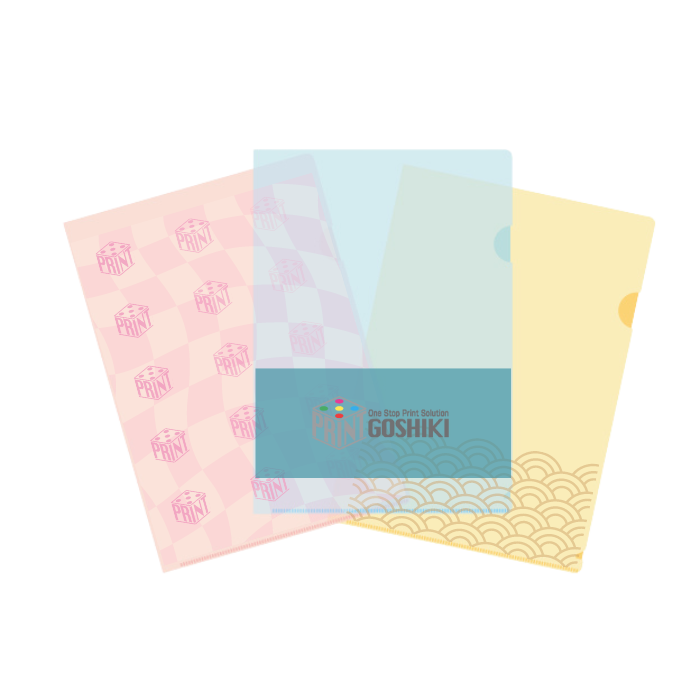Clear File Folders | Plastic folder Full color print Letter Size | Goshiki Print