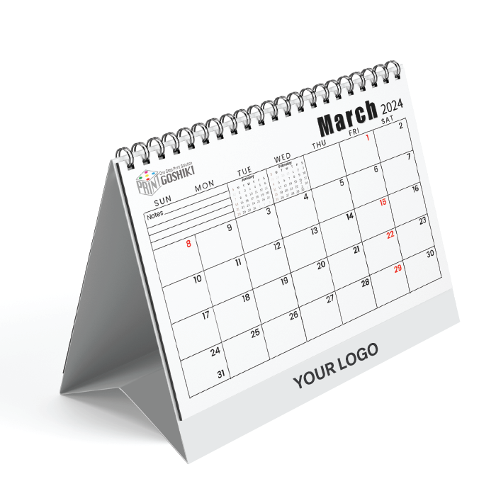 Custom Desktop Calendar (size S) | 12 month display | Goshiki Printing