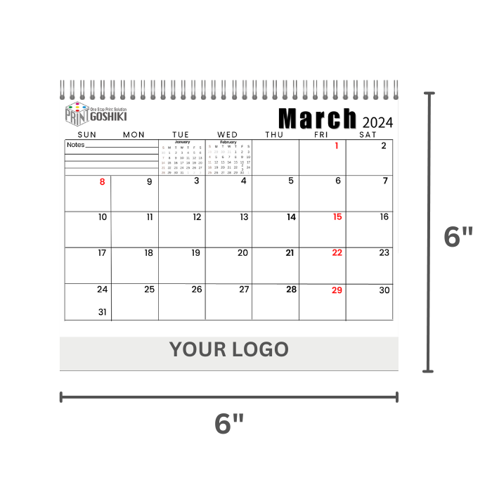 Custom Desktop Calendar (size M) | 12 month display | Goshiki Printing