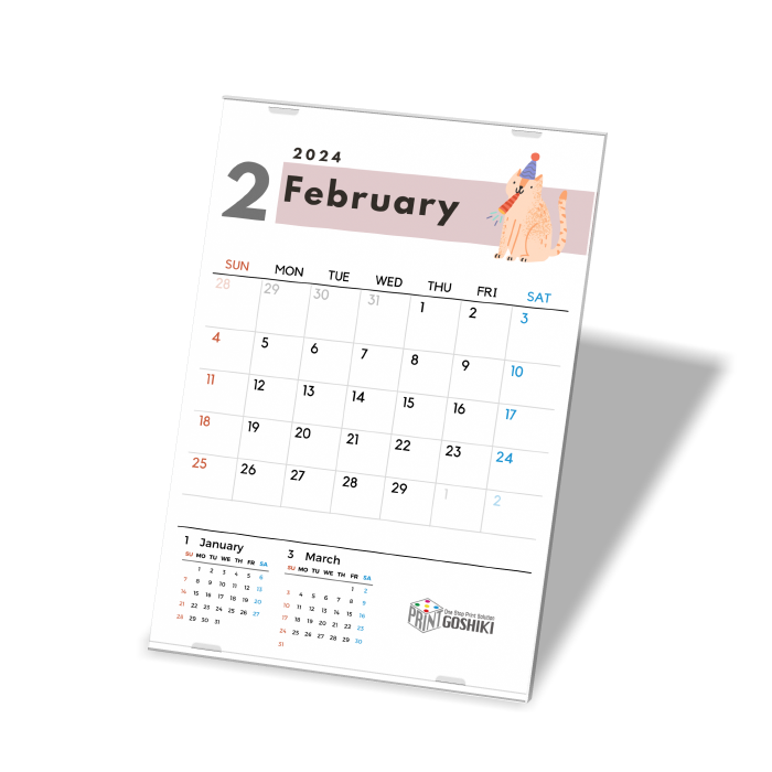 Desktop Calendar (A6, plastic clear frame)