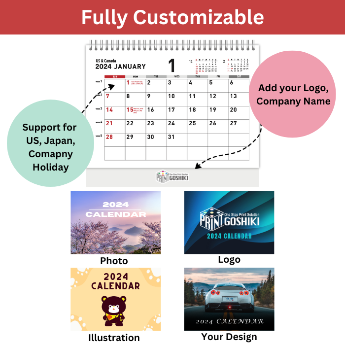 Custom Desktop Calendar | Premium thick Mount | Goshiki Printing