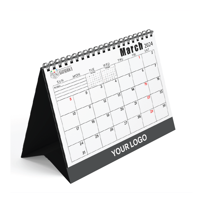 Foil Print-Custom Desktop Calendar | 12 month display | Goshiki Printing