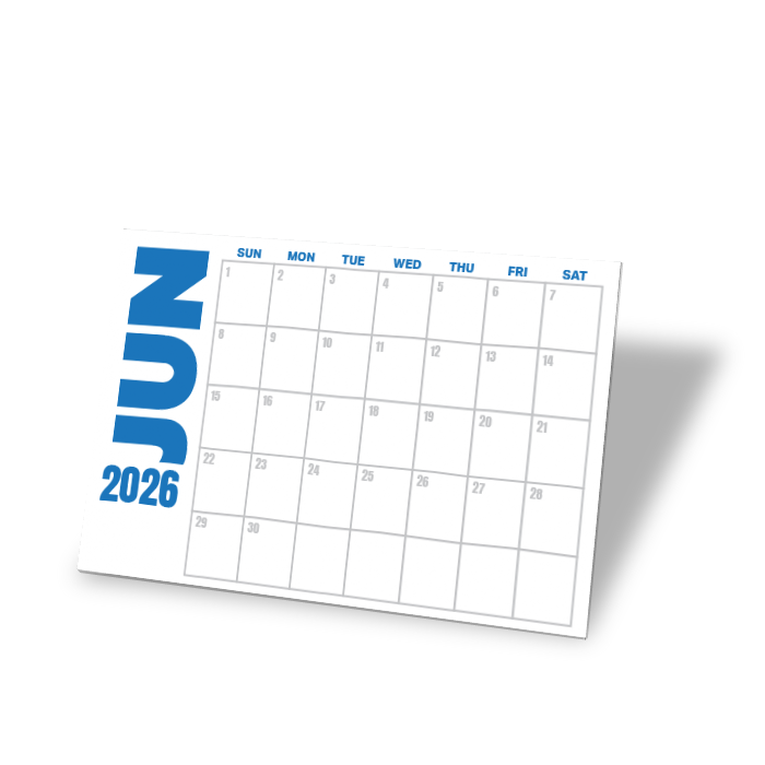 Desktop Calendar (A6, plastic clear frame)