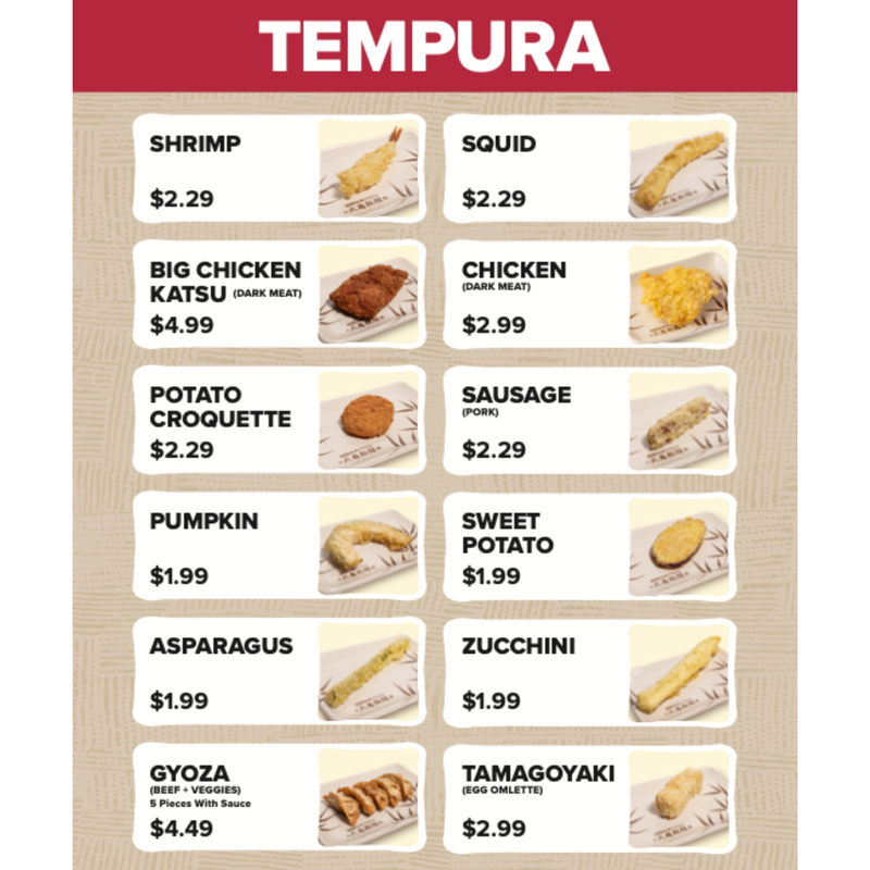 Washington_Tempura list