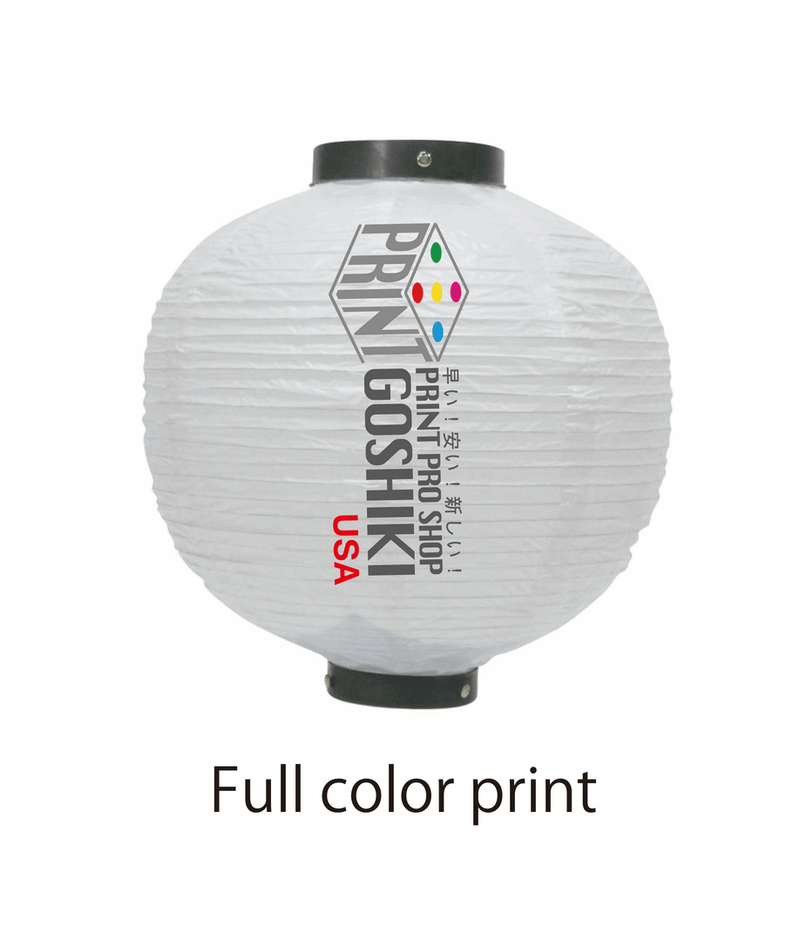 Japanese Paper Lantern (Chochin) - Circle 25 (H100 x W75cm・H39.37 x 29.52") Full Color Black & White Printing