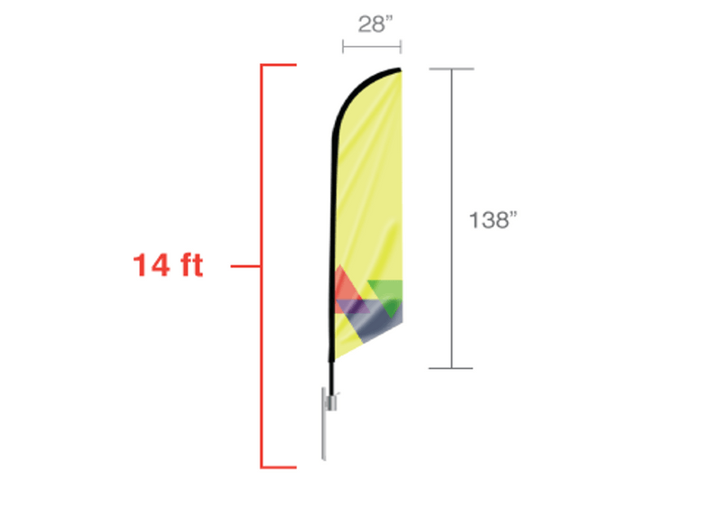 Custom Feather Angle Flags Large | High quality fast turnaround Orange country Los Angeles Pickup | Goshiki Printing