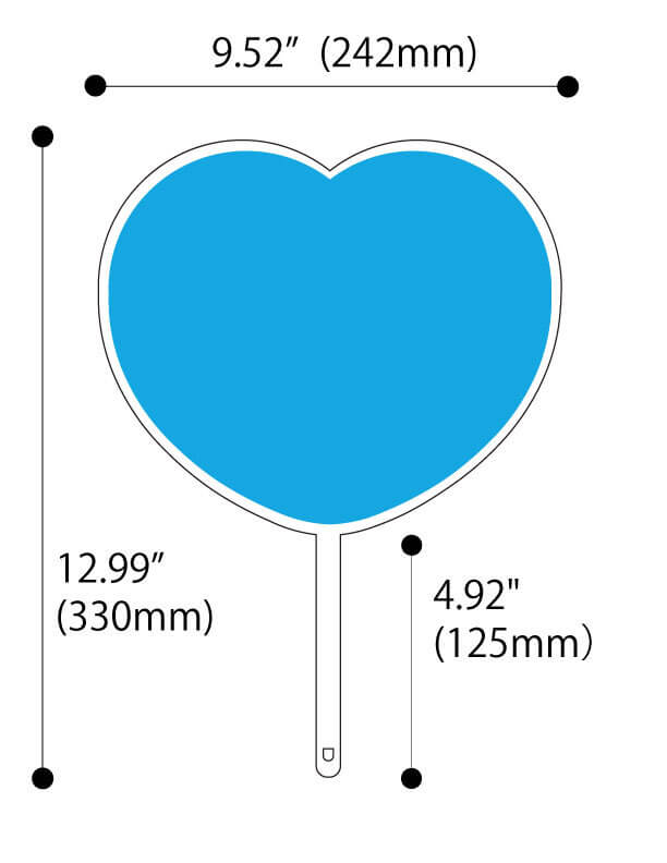 Heart shape Uchiwa fan | Goshiki Printing