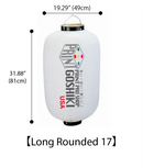 Japanese Paper Lantern (Chochin) - Long Rounded 17 (H81 x W49cm・H31.88 x19.29") Full Color Black & White Printing