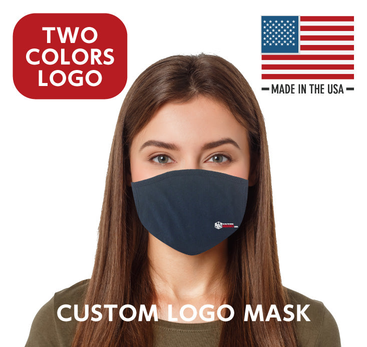 Washable, Reusable Face Mask (2 COLORS Custom LOGO) 150 units ~