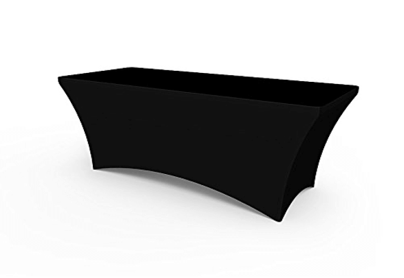 4ft Solid Black Stretch Table Cover