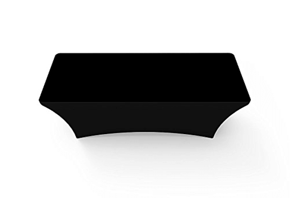4ft Solid Black Stretch Table Cover