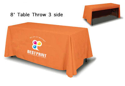 8ft Table Throw - 3 sides (Open Back)