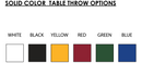 Solid Color Table Throw